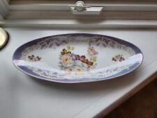 Vintage 3 Crown Oval Tray country Cottage Germany Lustre Lusterware picture