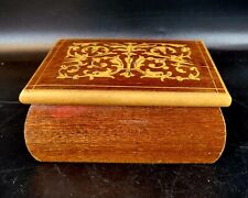 vintage hand carved wooden trinket box picture