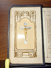 Antique Key of Heaven Catholic Prayer Book Benziger Brothers Crucifix Insert picture