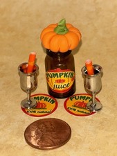 Miniature Glass Pumpkin Juice Bottle & Goblets Harry Potter Miniverse Inspired picture