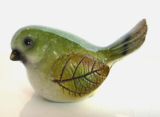 Ganz Green Bird Figurine with Leaf Wing Glossy Finish 2 3/4