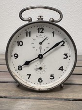 Vintage 1930's Junghans Alarm Clock * Made in Germany * Nickel * WORKING WELL picture