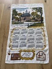 VNTG Williamsburg Virginia Governors Palace 1972 Linen Calendar Tea Towel picture