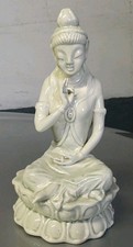 Dehua White Ceramic GuanYin Kwan-yin Bodhisattva Statue Made In USA Signed picture