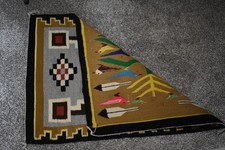 Navajo Handwoven Rug, Two Face Pattern, 29x39.5  Storm Pattern and Tree of Life picture
