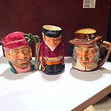 Royal Doulton Outdoorsmen Character Jug Lot of 3: Huntsman, Lumberjack, Walton picture