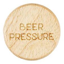 Magnetic Round Wooden Bottle Opener 2.5in Dia x 0.25in D Beer Pressure Pack of 4 picture