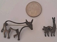 Vintage Donkey & Llama Pin picture