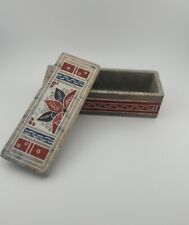SoapStone Trinket Box Dominos Box Floral Carved Hand Made picture