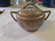 Spectacular Antique Hand Painted NIPPON Gold Gilt  Soup Tureen Veg. Dish Medium picture