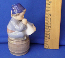 ROYAL COPENHAGEN Figurine # 3689 BOY In Barrel Blowing Horn Denmark 4
