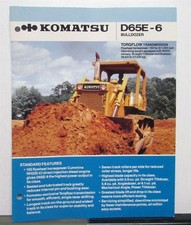 1980s Komatsu D65E-6 Bulldozer Specifications Construction Sales Brochure picture