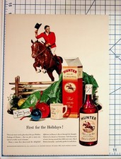 Vintage 1940s Hunter Whiskey Magazine Ad Fox Hunt Christmas Tom & Jerry picture