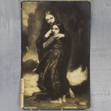 Orphan barefoot poor girls Tsarist Russia postcard Tiflis - Kuban stamp 1913🥀 picture