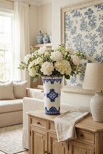 Andrea by Sadek for Vera Bradley Java Blue Porcelain Flower Vase — Retired picture