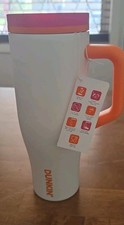 Dunkin Donuts Travel  Stainless Steel Large 32oz Hot Cold Tumbler With Handle picture