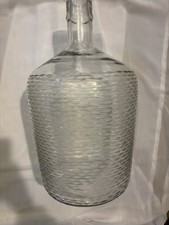 Etched 4 Gallon Clear Thick Glass Jug Vase Bottle Wine Water RARE picture