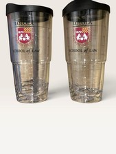 New Lot of 2 Loyola University Chicago School of Law Clear Tumbler w/Lid 24 oz picture