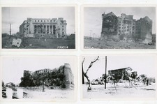 Vintage WW2 1945 Photograph Philippines Manila Bombings Aftermath Lot of 4 Photo picture