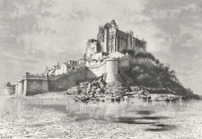 FRANCE. Mont St Michel c1885 old antique vintage print picture picture