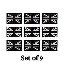National Country Flags Union Jack Black Iron Sew on Embroidered Patch Badge picture