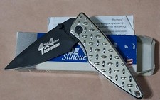 Schrade USA Silhouette 4x4 Folding Blade Pocket Knife Diamond Plate SQ447 USA picture