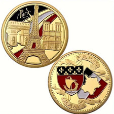 Paris Eiffel Tower Coin Collectable Commemorative Souvenir Travel 1-pc picture