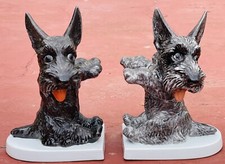 Rare Pair Rosenthal Porcelain Scottish Terrier Bookends. Important Collection picture