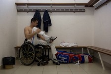 French paralympic fencer Cyril More during a training session Old Photo 2 picture