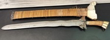 Philippine Moro Kris Sword W/ Original Wood Scabbard Handle Sheath Broke Wear picture