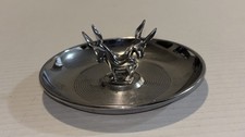 Vintage Donkey Ashtray Hamilton NY Pincherette Art Deco Chrome Metal Tray USA picture