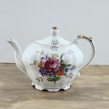 Vintage Floral Porcelain Teapot With Built In Music Box Tested Works Well picture