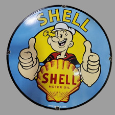 PORCELIAN SHELL  ENAMEL SIGN SIZE 30X30 INCHES picture