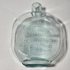 Vintage Clevenger Brothers Dill Pumpkin Seed Flask Embossed Light Blue Glass picture