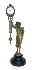 German Junghans Style Brass Onion Boy Figure Swinging Swinger Clock picture