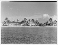 Naples Florida 1959 Port Royal Beach Club Clubhouse from Water Palm Trees picture