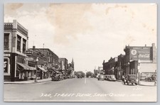 1948 Sauk Centre MN 3rd Street Scene Vintage Photo Postcard Posted RPPC picture