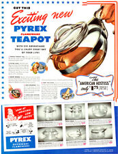 Pyrex Flameware Teapot Percolator 1941 Patriotic Color Magazine Print Ad picture