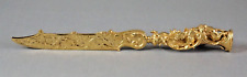 19c.Antique French Palais Royal Ormolu Bronze Letter Opener Wax Seal Hunting Dog picture