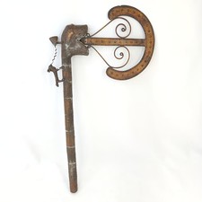 Fon Benin Dahomey Ceremonial Scepter Recade Sokpo African Tribal Bronze Axe picture