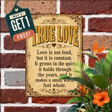 Vintage Distressed Love Sign Vertical Rustic Bedroom Decor Metal Tin Plaque 8x12 picture