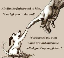 Inspirational dog  refrigerator magnet   3 1/2 x 4 