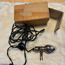 Vtg New NOS Chrome Sewing Machine Lamp Light Singer White Corded Plug Hubbell  picture