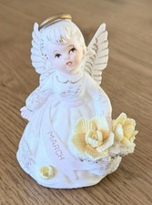 Vintage 1950/1960s Lefton 3332 Yellow Daffodil March Birthday Angel Figurine picture
