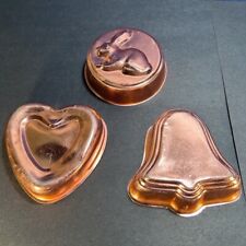 Vintage Coppertone Mini Molds Jello Wall Plaques Set Of 3 Heart Bell Bunny  picture