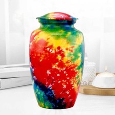 Tie Dye Large Cremation Urn for Adult Human Ashes Handcrafted Memorial 200 LBS picture