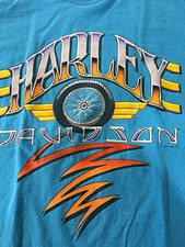 Rare Vintage Teal 90s Harley Davidson tee picture