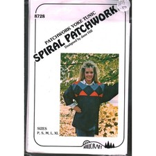 Vintage Hillcraft 8728 Spiral Patchwork Yoke Tunic Sewing Pattern Jane Hill 1987 picture