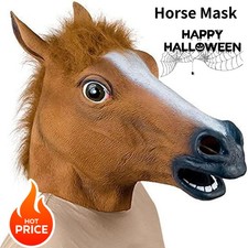 Halloween Mask Horse Head Mask Costume Party Latex Animal Head Mask for Men picture