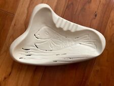 Vintage White Ceramic Porcelain Fish Pisces Pin Coin Dish Ash Tray   Unique/Rare picture